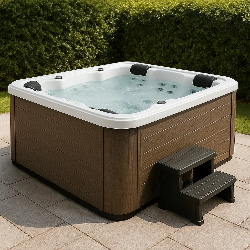 Spas rigides 245 x 245 x 71 cm, 4 places, forme octogonale, coloris marron/blanc rURJDif405RX