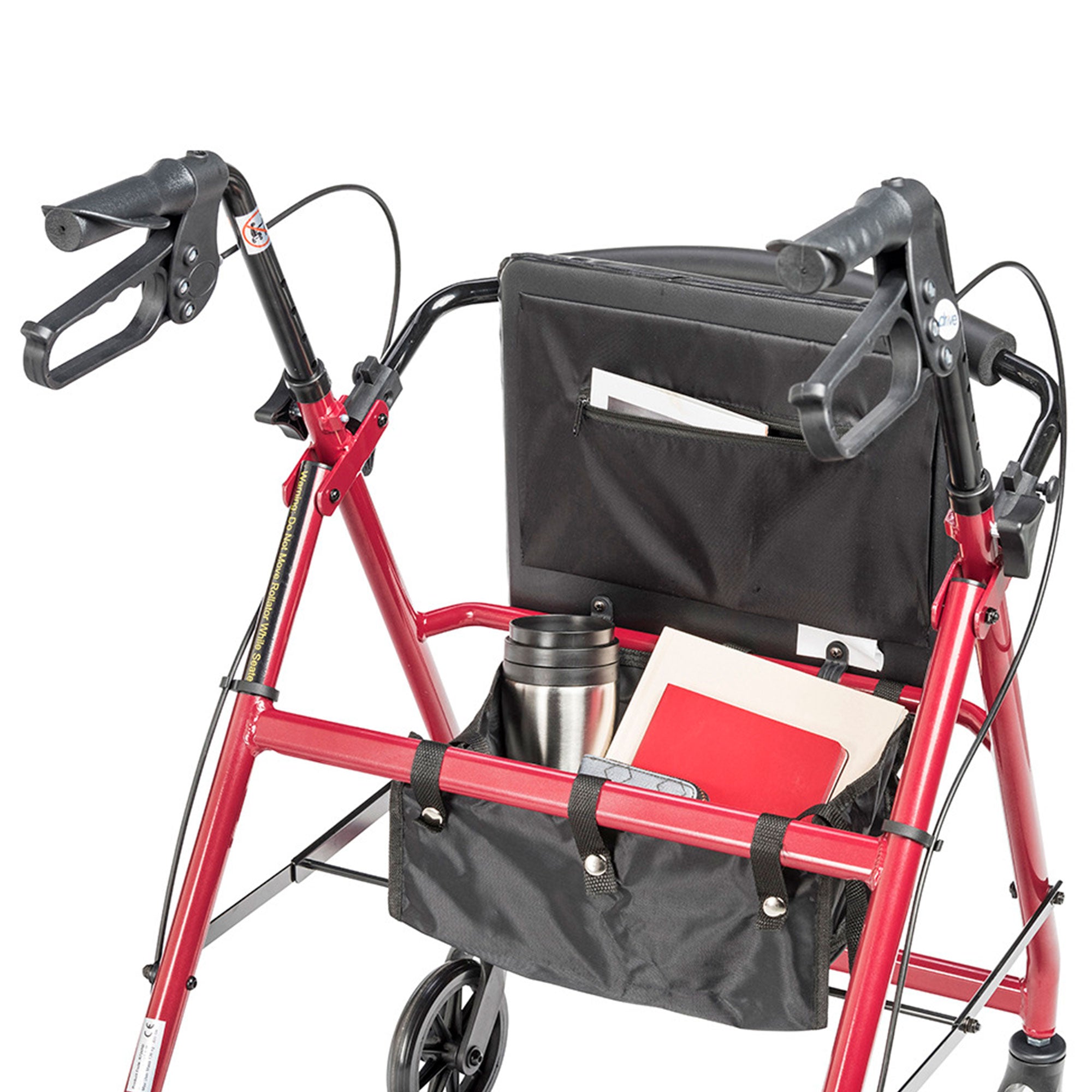 Déambulateur en aluminium réglable en hauteur avec roues de 15 cm, rouge – Drive Medical