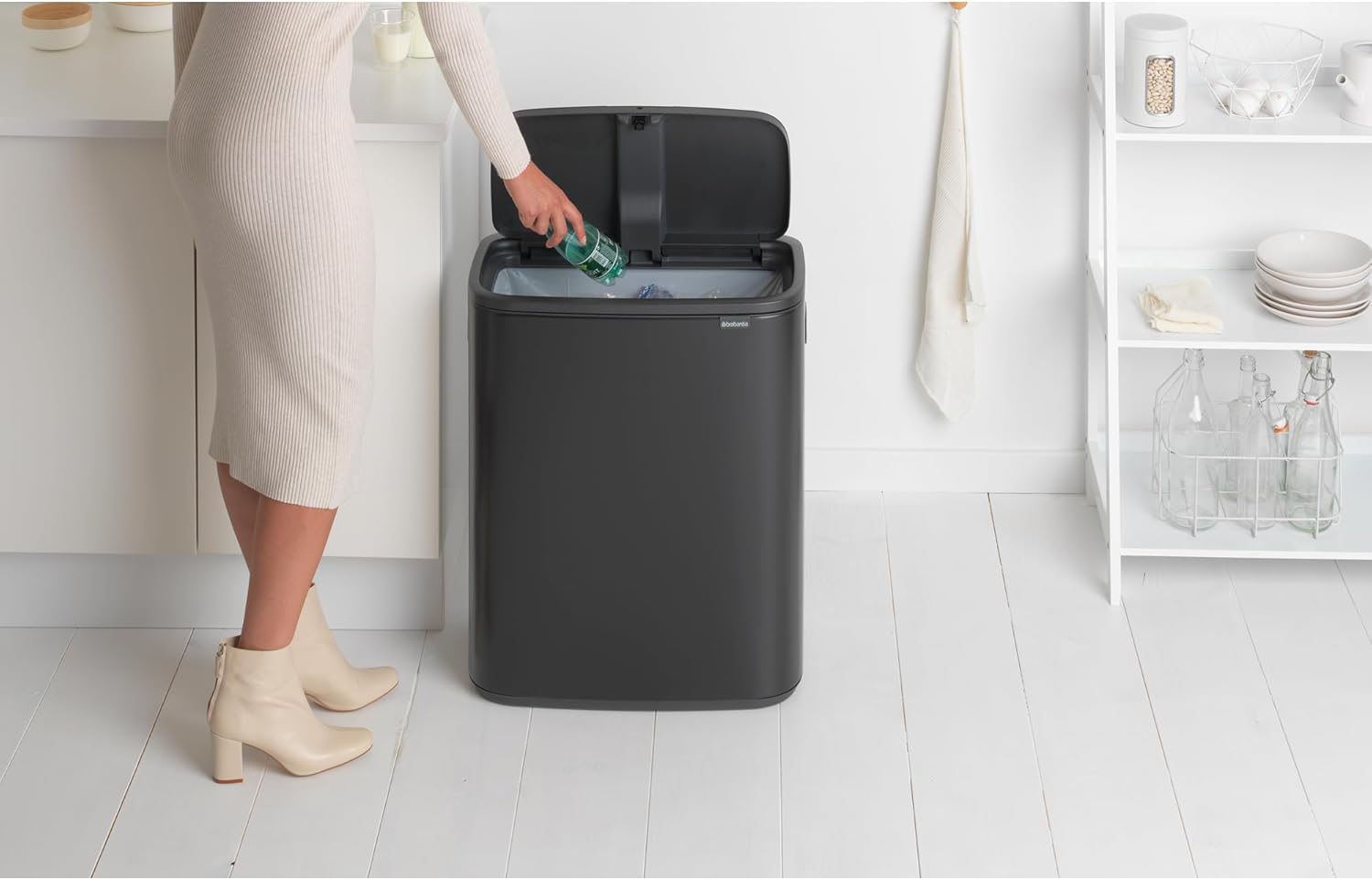 Brabantia Abfalleimer, Stahl matt, Anti-Fingerprint, 2 x 30 l