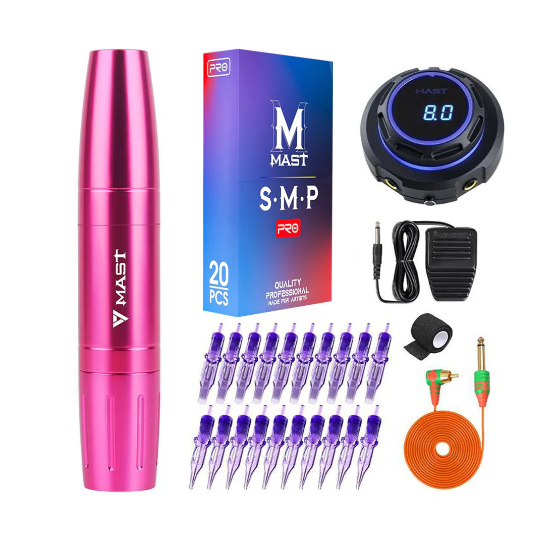Dragonhawk Mast Magi Pen Tattoo-Set mit Mast Halo Netzteil und Kartuschen