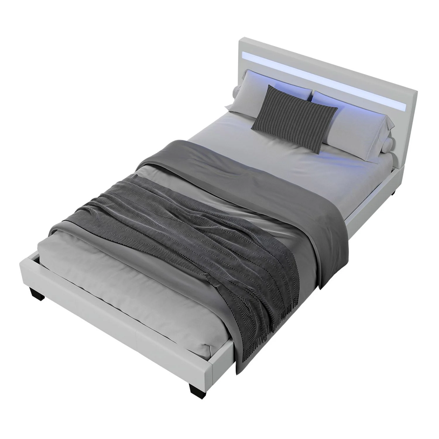 Lit capitonné Verona 2025, 120 x 200 cm, blanc