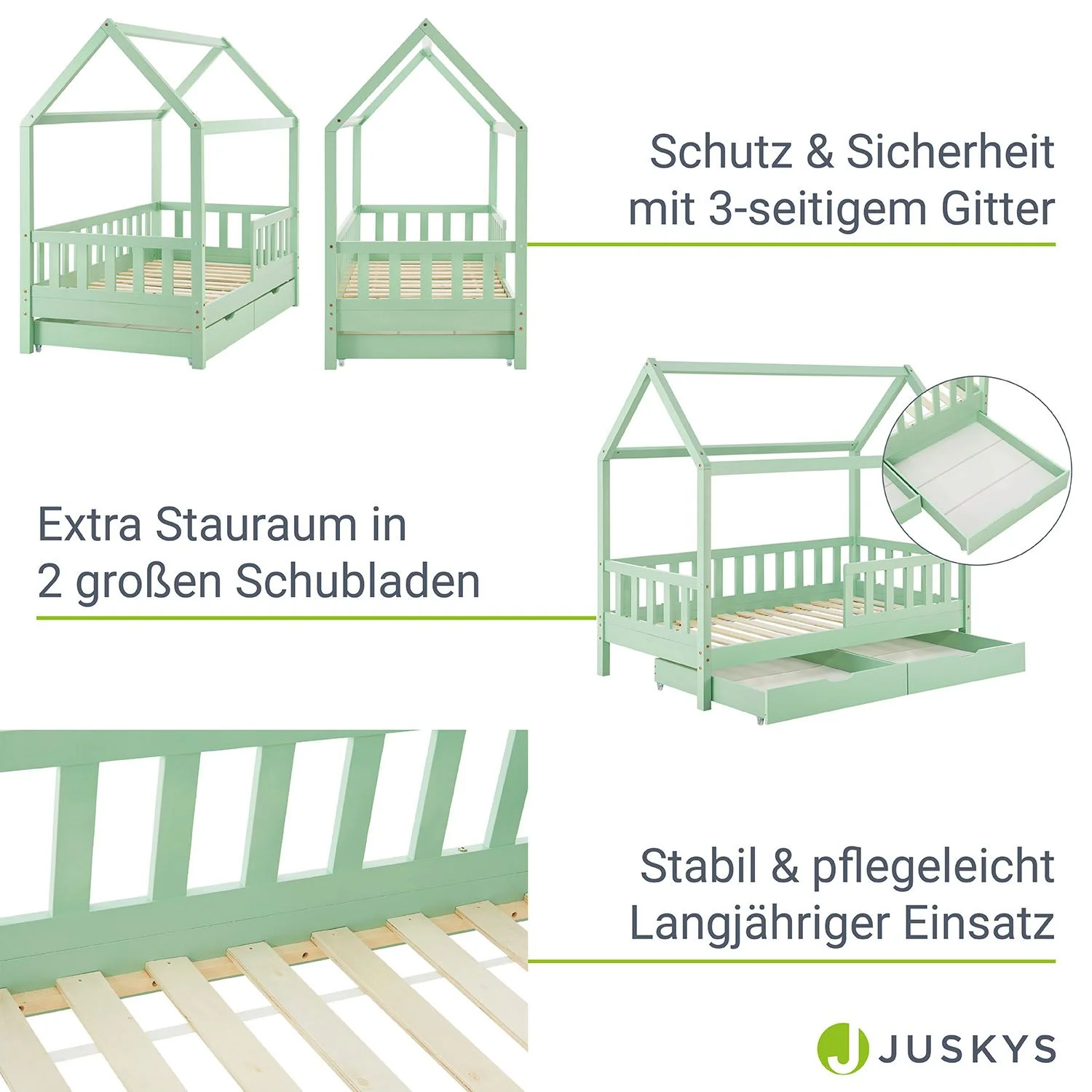 Lit enfant Marli 2025, 80 x 160 cm, avec tiroirs de rangement