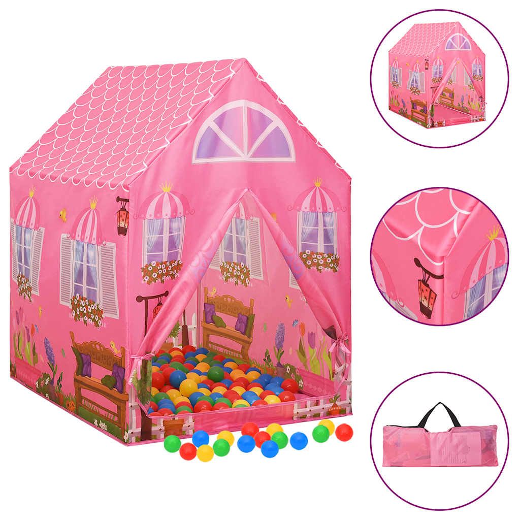 Rosa Kinderspielzelt 69x94x104 cm Vidaxl
