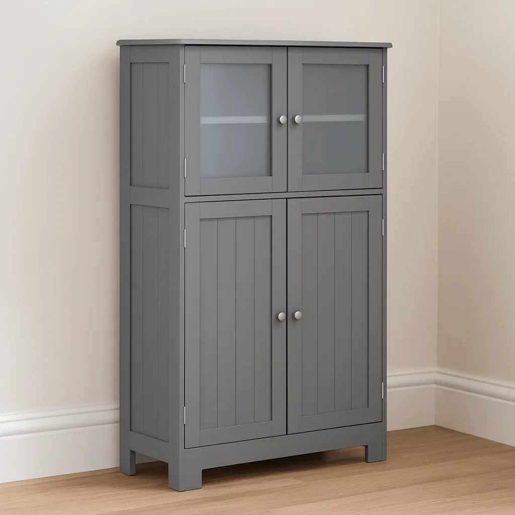 Büroschrank, grau, Holz, für den Innenbereich geeignet, 58 x 30 x 109 cm