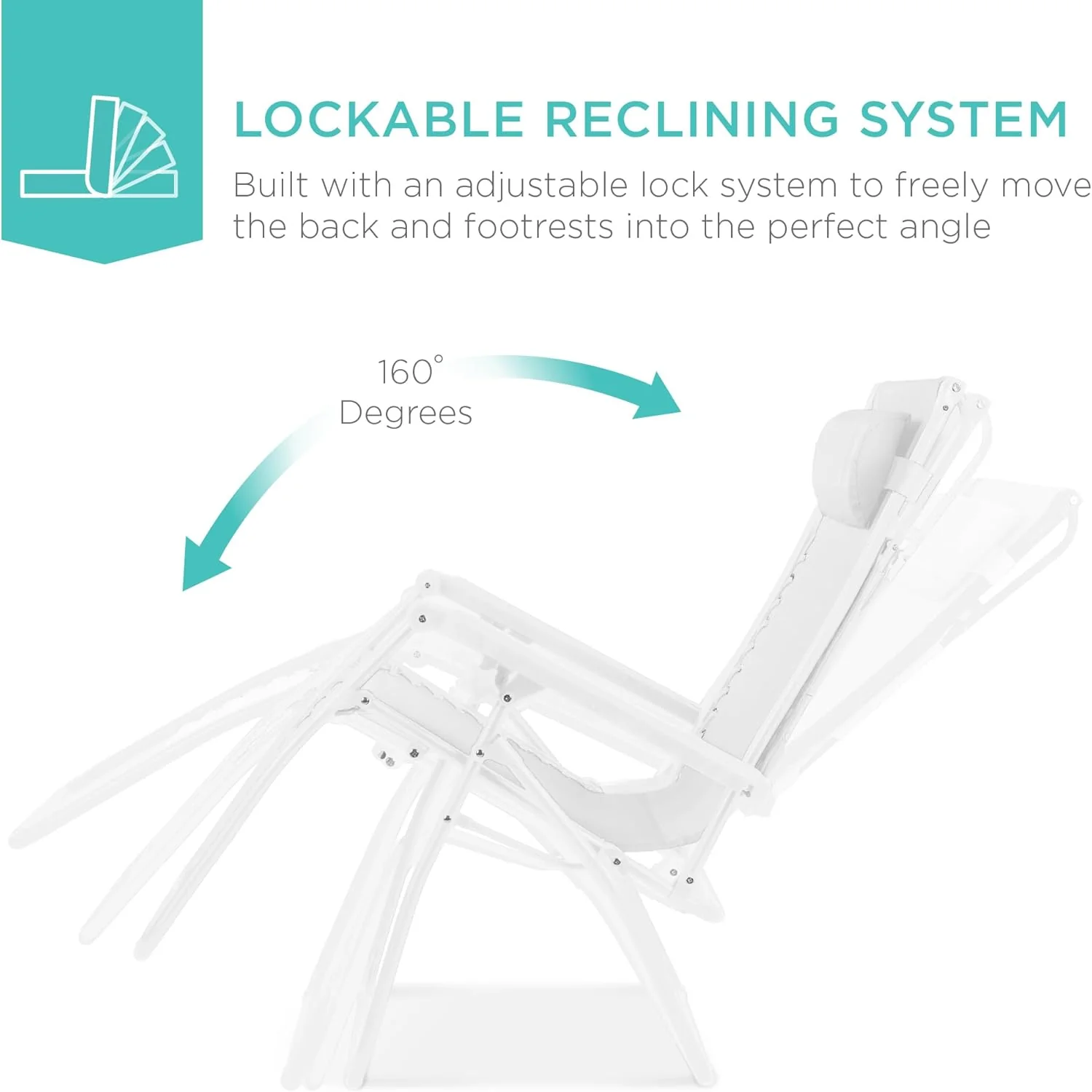 Bedste valg – Zero Gravity-lænestol til terrassen. Justerbar og foldbar udendørsstol med baldakin, nakkepude og sidebakke. Textilene – Påfugleblå