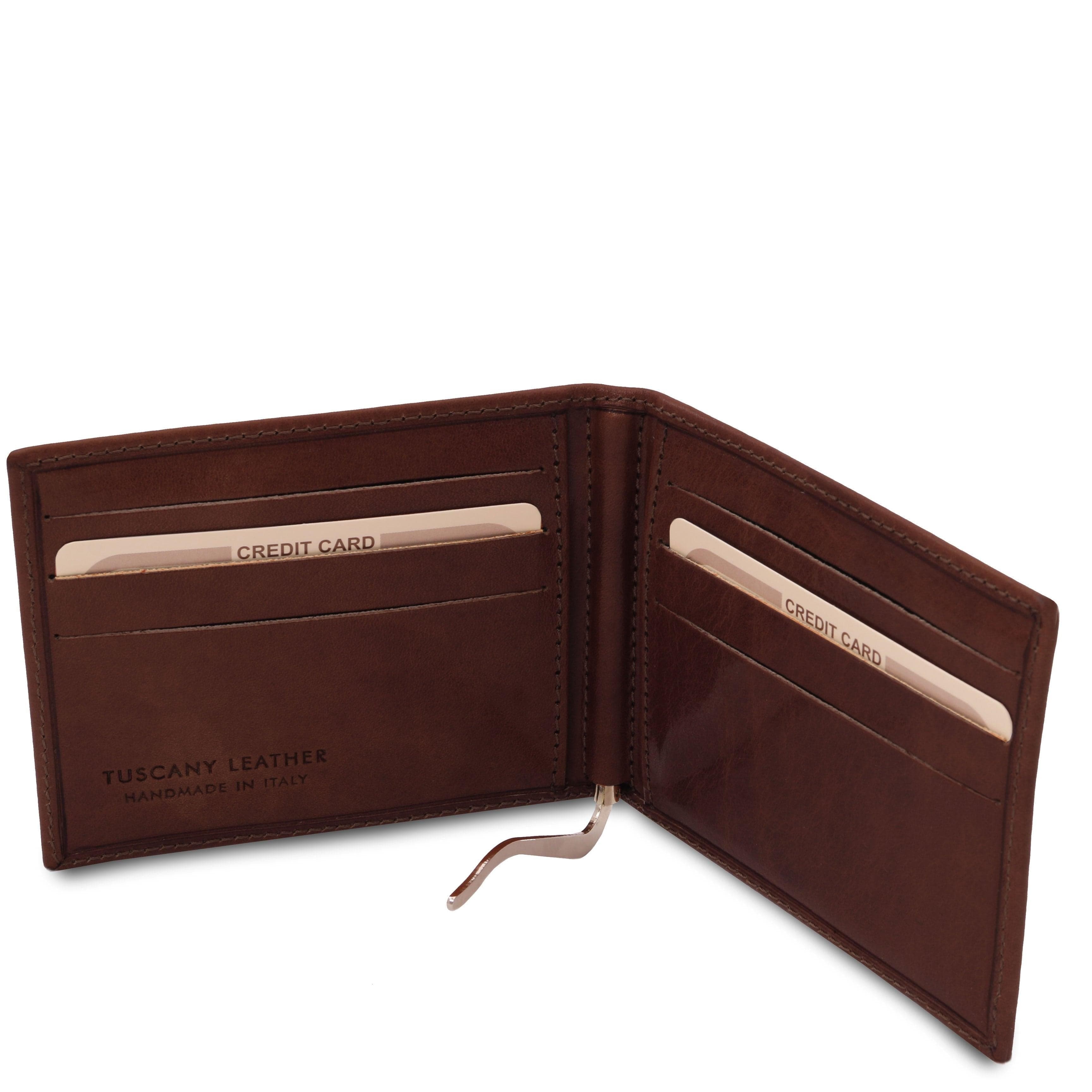 Exclusive leather card holder with money clip | TL142055
