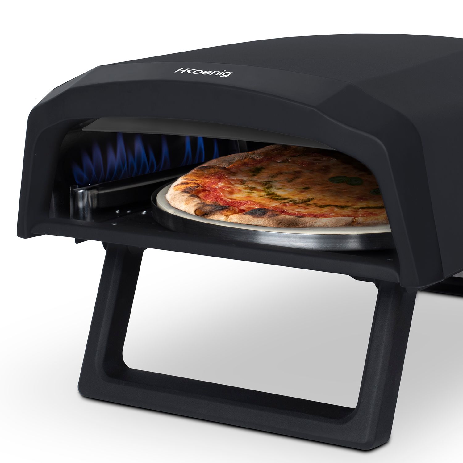 Gino640 H.koenig Gas-Pizzaofen, 32 cm, 360° drehbare Oberfläche