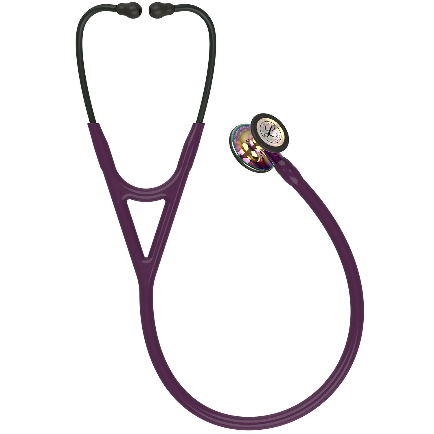 2025 Littmann Cardiology IV diagnostisk stetoskop: Regnbue- og blommefarvet glansfinish – lilla slange 6239