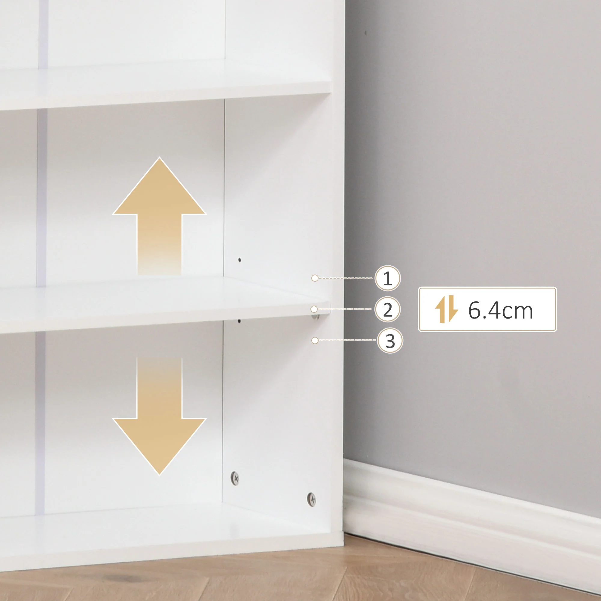 Wandmontierter Computertisch – Klappbarer Schreibtisch mit Whiteboard und Regal. Weiß