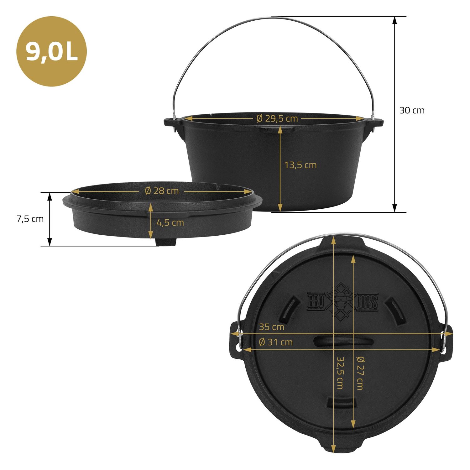 9-Liter-Gusseisen-Grillset #boss