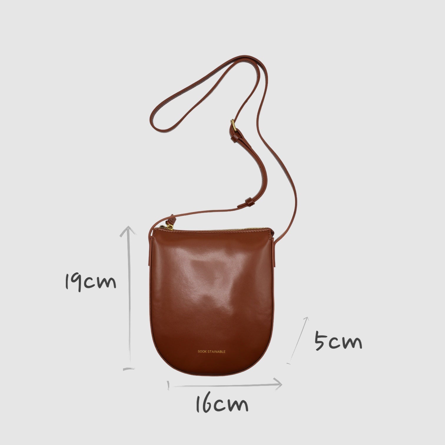 Eva - Apple Leather Crossbody Bag - Brown