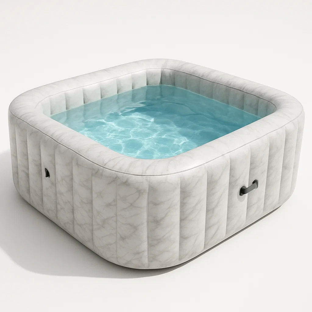 Spa gonflable 185 x 185 x 68 cm, 4 places, carré, blanc/gris, yXNqspa339mn