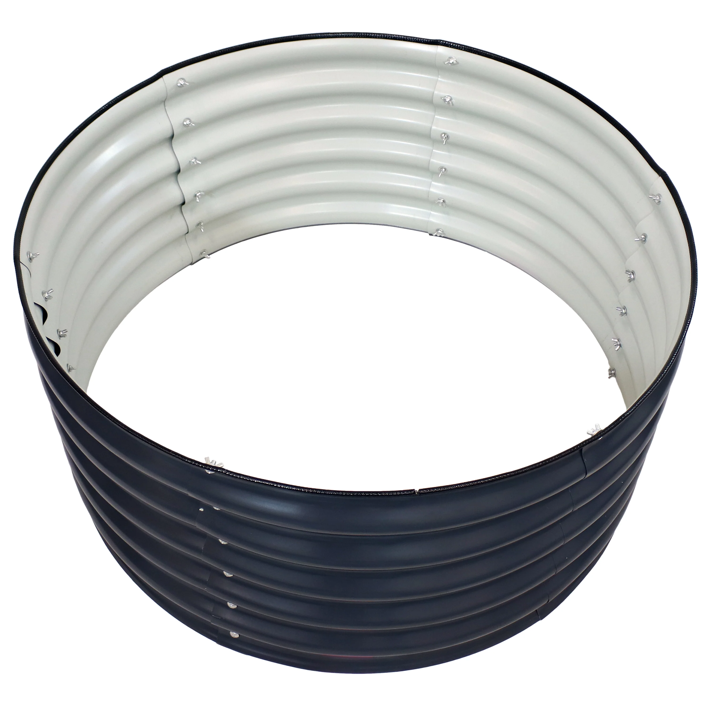 2025 Sunnydaze Rundt Højbed i Galvalume Stål - Højde 43,8 cm