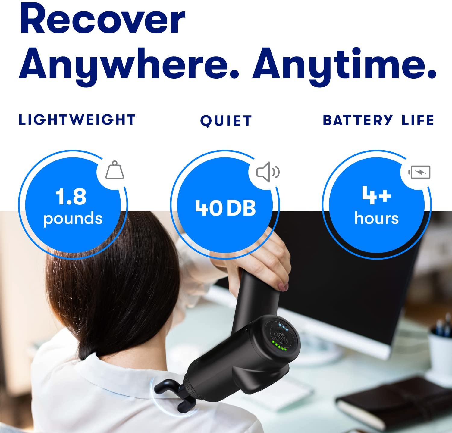 Tiefengewebsmassagepistole – Flyby F1Pro – Handmassagegerät für Nacken und Rücken zur Schmerzlinderung