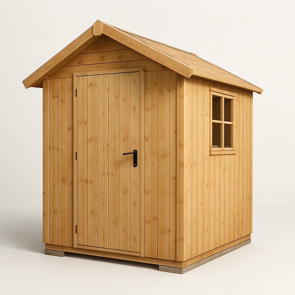 Abri de jardin rectangulaire en bois naturel 180 x 150 x 215 cm kYouFXL373NE