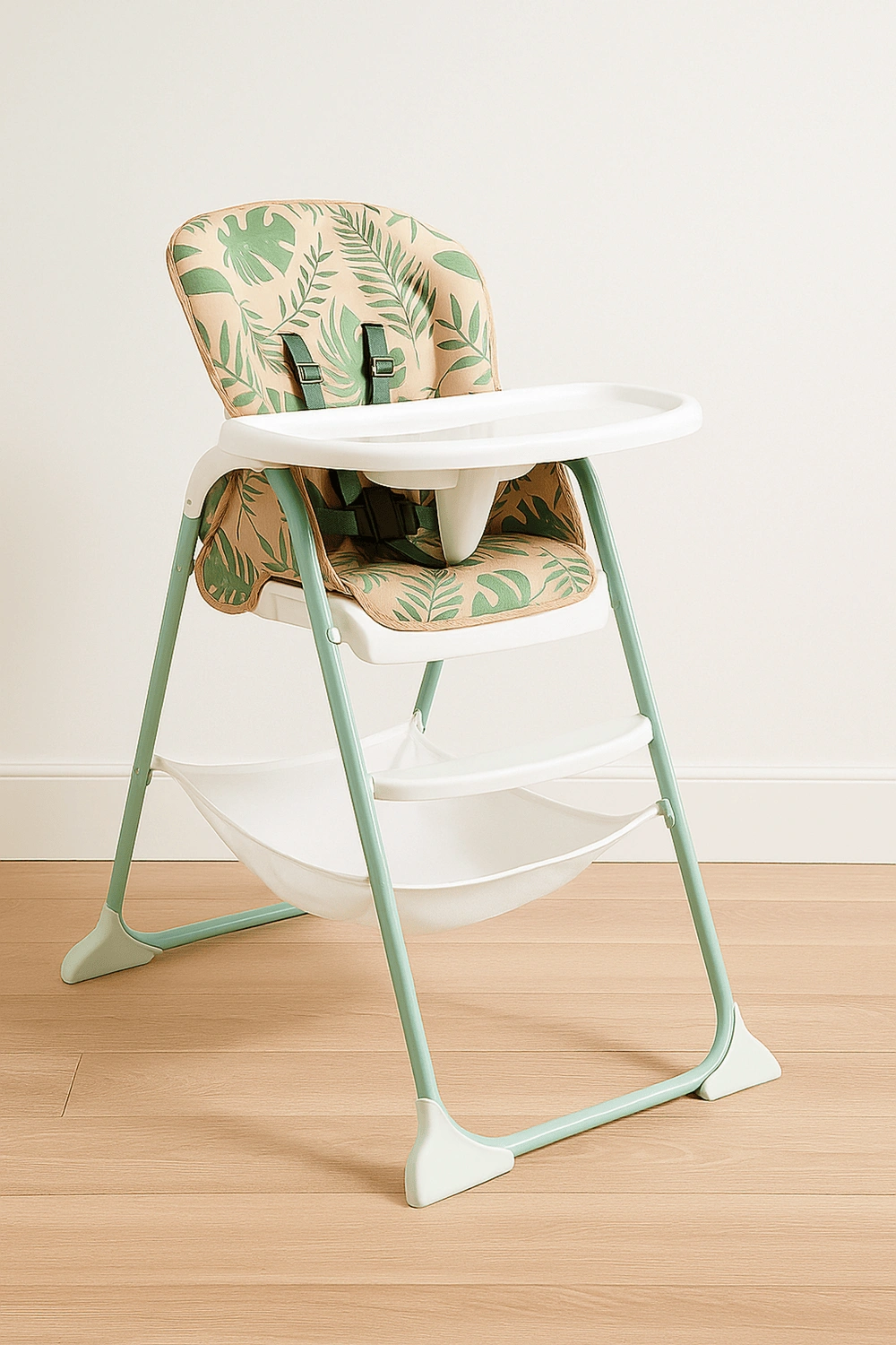 Chaise haute avec coussin imperméable et tablette amovible, jusqu