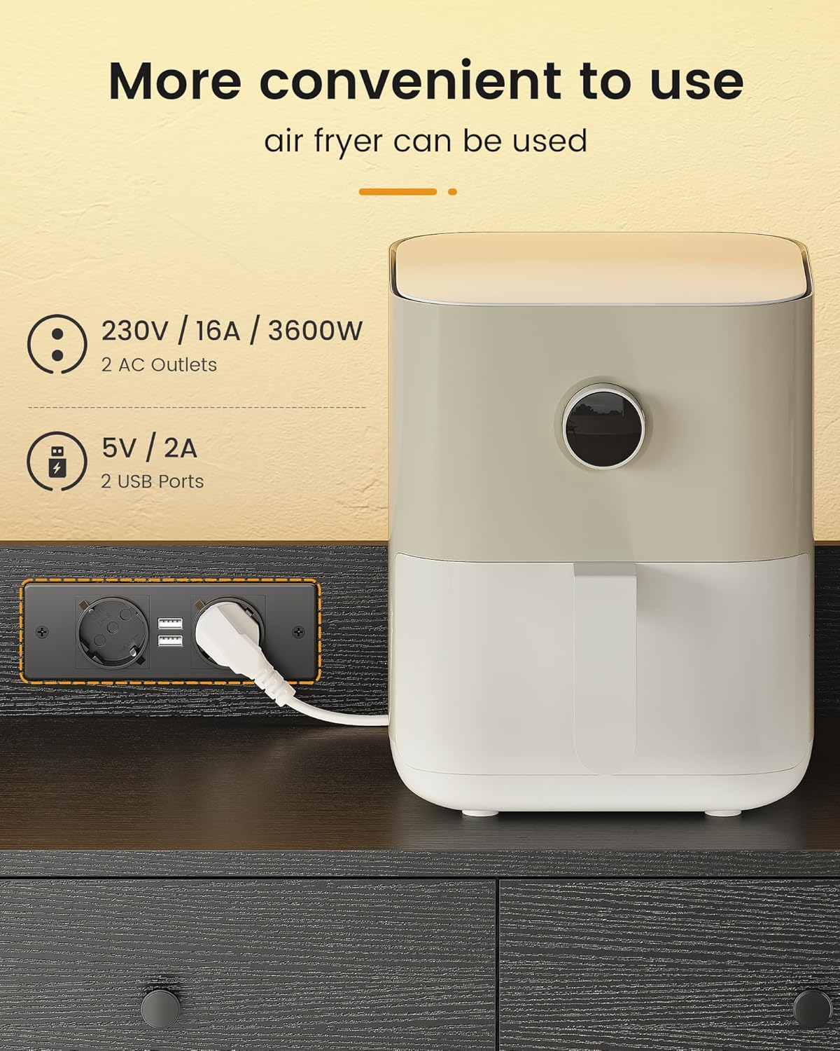 Küchenschrank, Küchen-Sideboard mit LED-Beleuchtung, Steckdosen, Buffet-Schrank, ausziehbarem Weinregal, 3 Schubladen, verstellbaren Einlegeböden, Küche, Wohnzimmer, Esszimmer, 103,5 x 40 x 180 cm, Schwarz