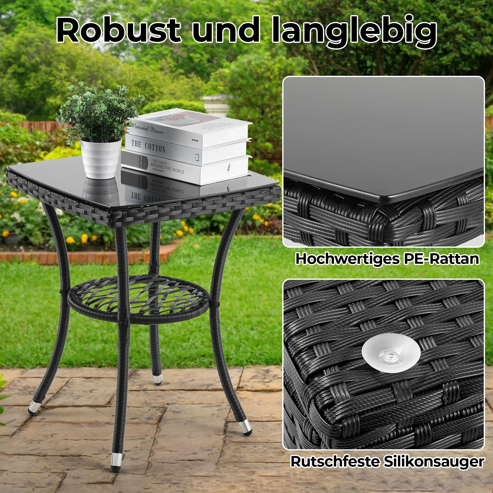 Ensemble de mobilier de jardin en rotin 3 pièces 2025 – Ensemble de sièges élégant pour balcon, terrasse et jardin