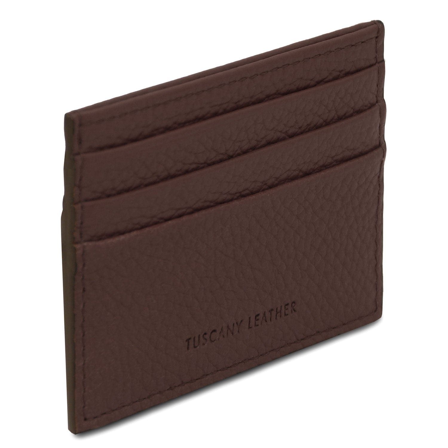 Leather card holder - 6 cards, pebbled leather | TL142472