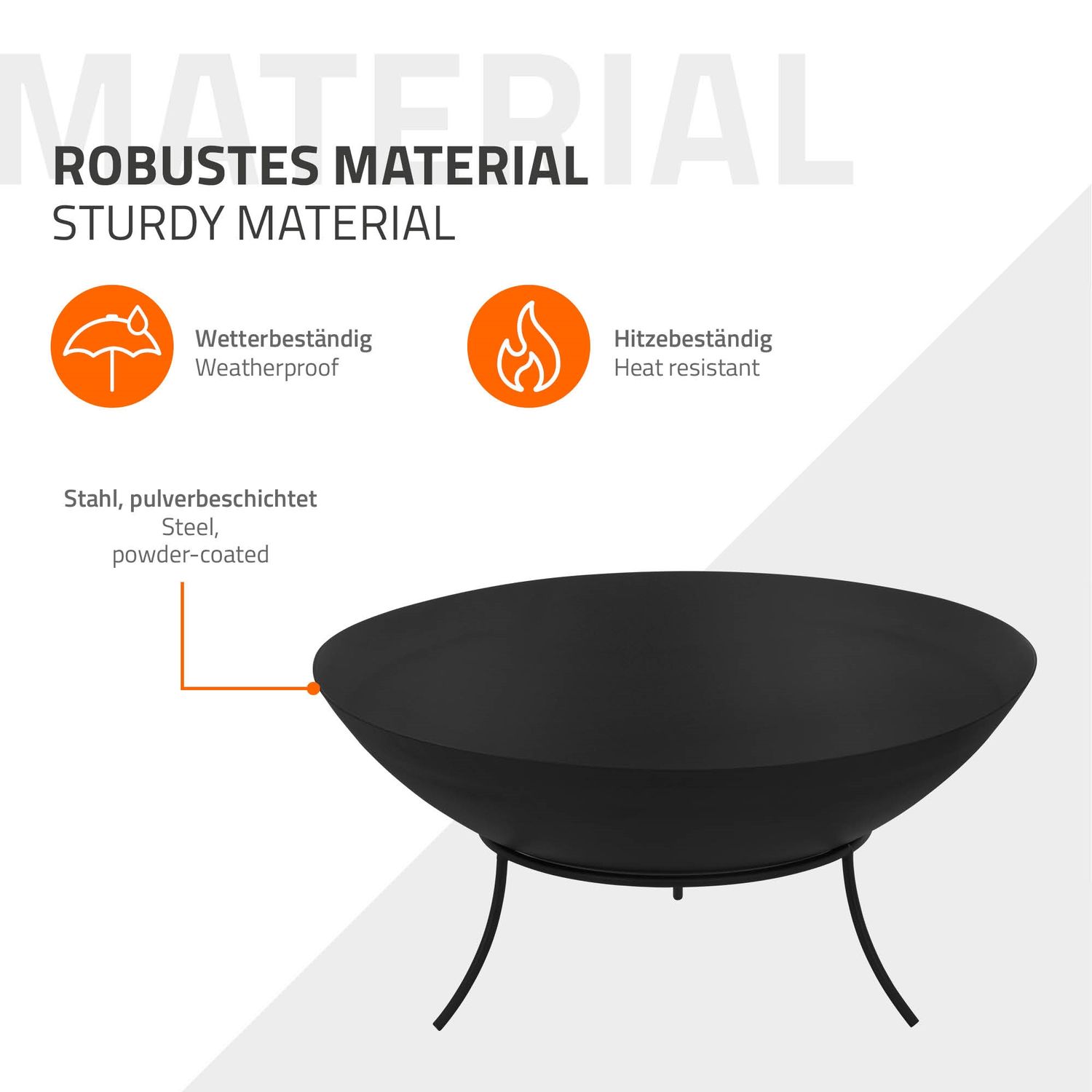 Stålbålsted med stativ til grill