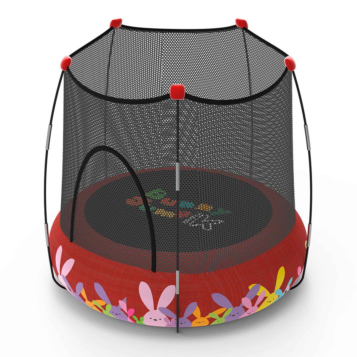 Kohala 2-in-1 Trampolin-Spielplatz und Trampolin – Rot