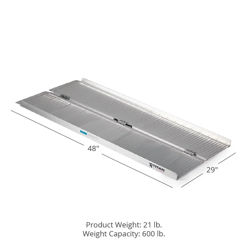 2025 Titan Ramps 1,2 m simpel foldbar kørestolsrampe – 270 kg lastekapacitet