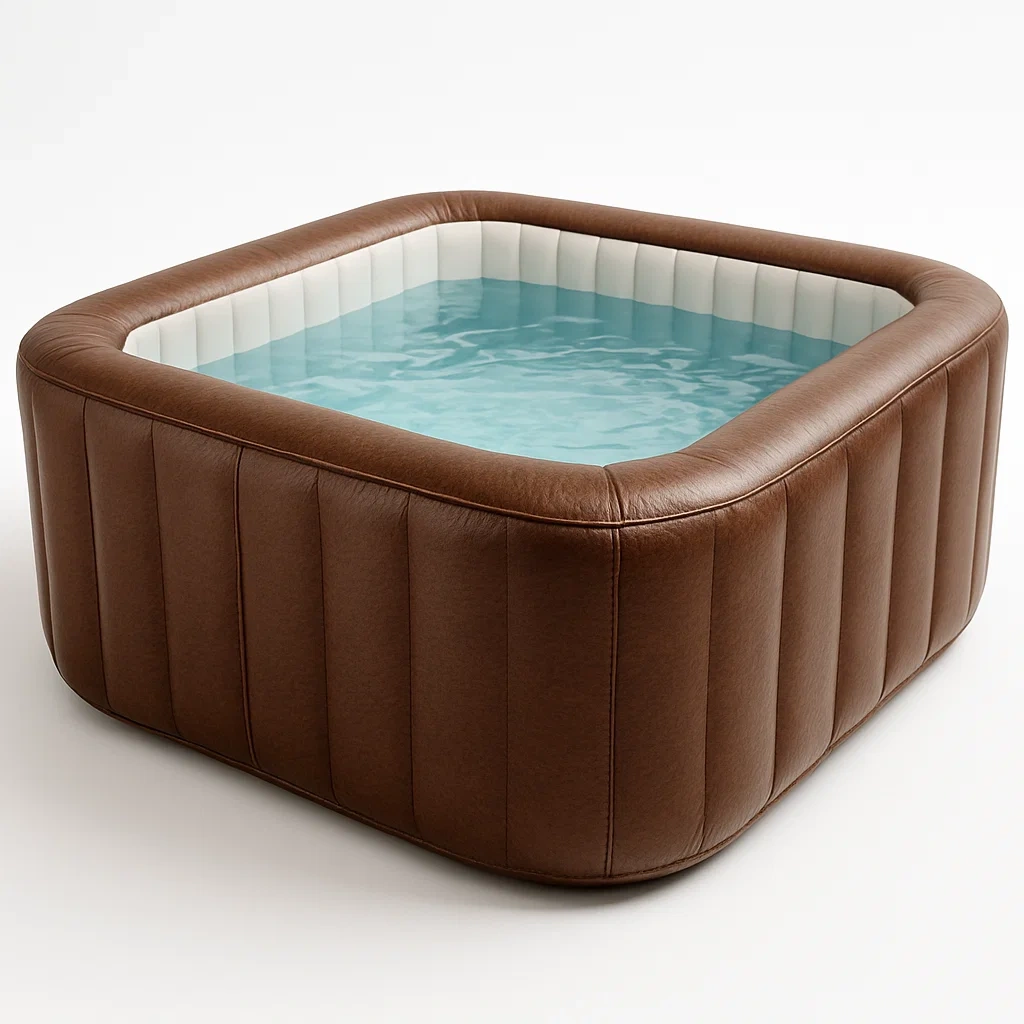 Spa gonflable 196x146x71 cm 4 personnes carré marron/blanc DlGFPUF355Ut