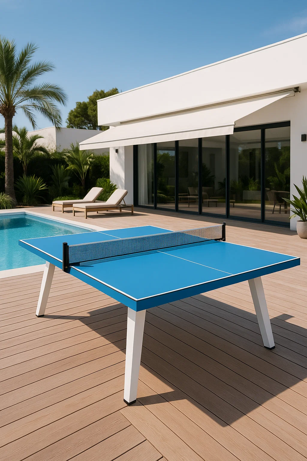 Table de ping-pong extérieure en métal bleu, 274 × 152 × 76 cm, BoSBHYEA77fJ
