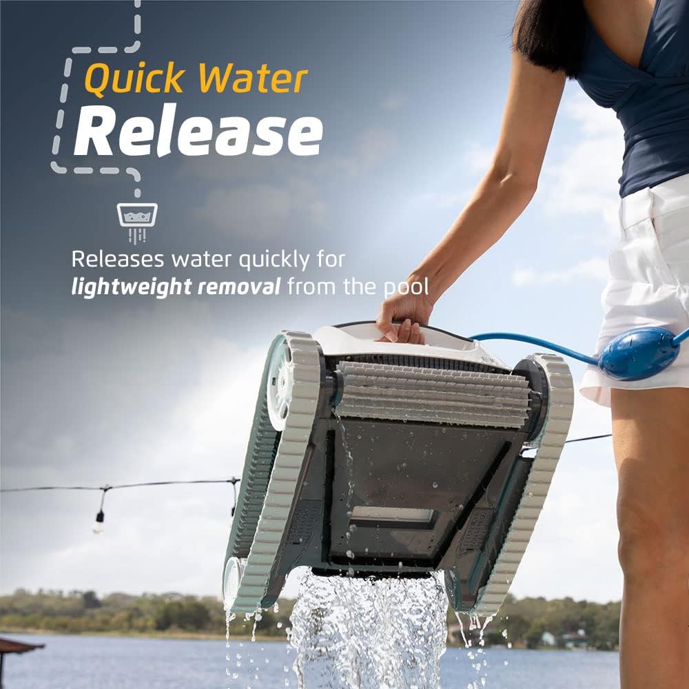 Robot nettoyeur de piscine 2025 pour piscines jusqu'à 9 mètres – Brosse de nettoyage et filtres à chargement par le haut