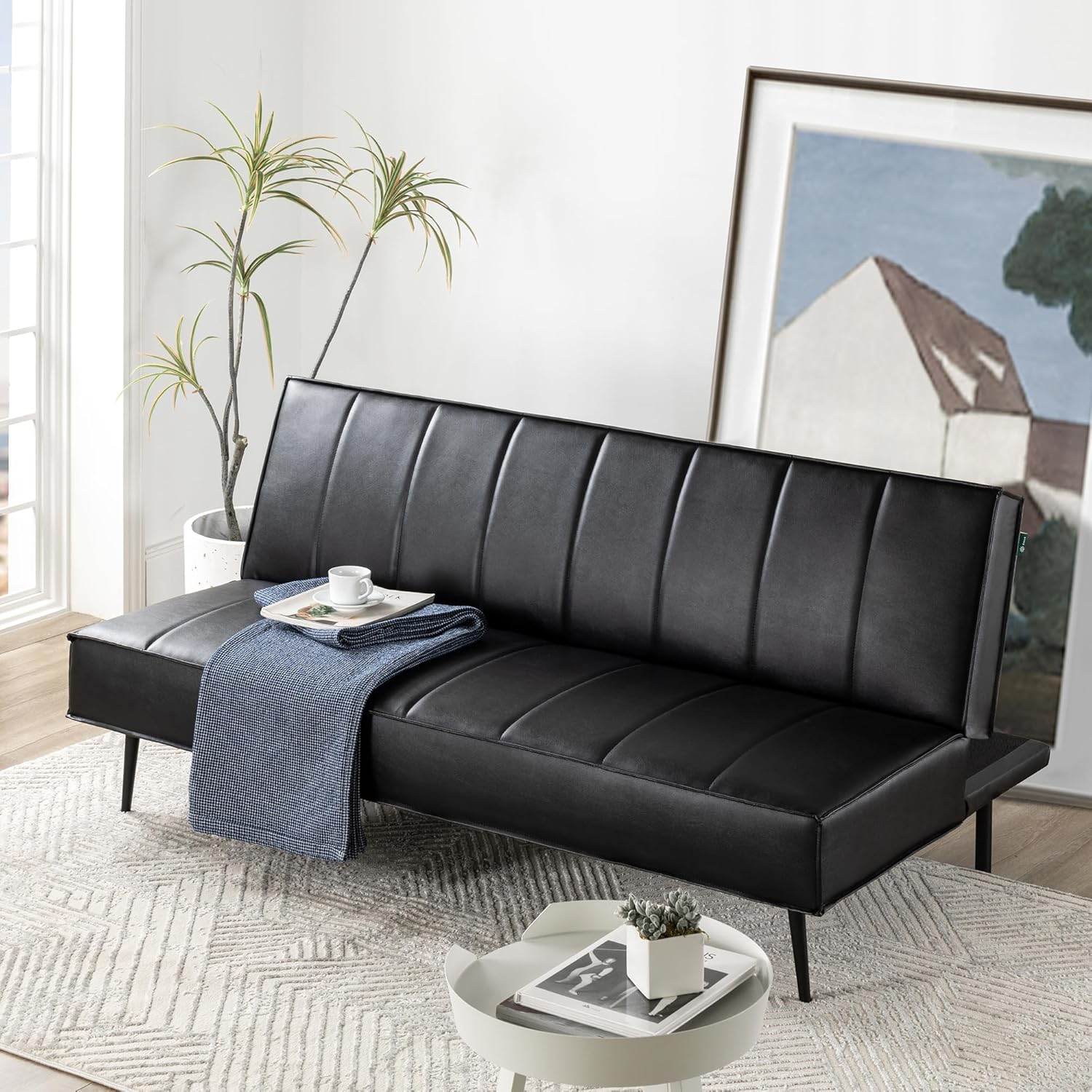 Zinus Quinn Click Clack sovesofa - 2-i-1 foldbar sovesofa - Velegnet til gæsteværelser og små rum - Grå