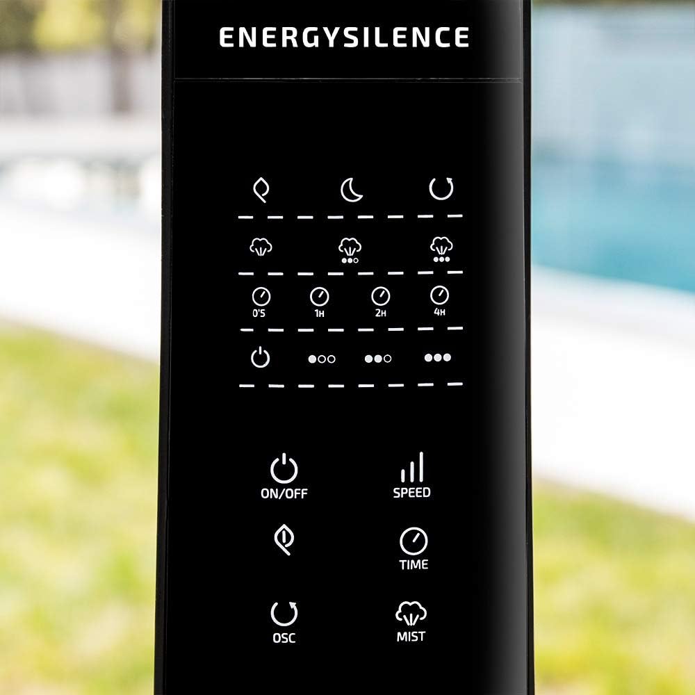 Ventilateur brumisateur d'eau douce Cecotec EnergySilence 490 avec télécommande, 90 W, diamètre 40 cm, 5 pales, réservoir 2,8 L, minuterie 7,5 h, indicateur LED et oscillation