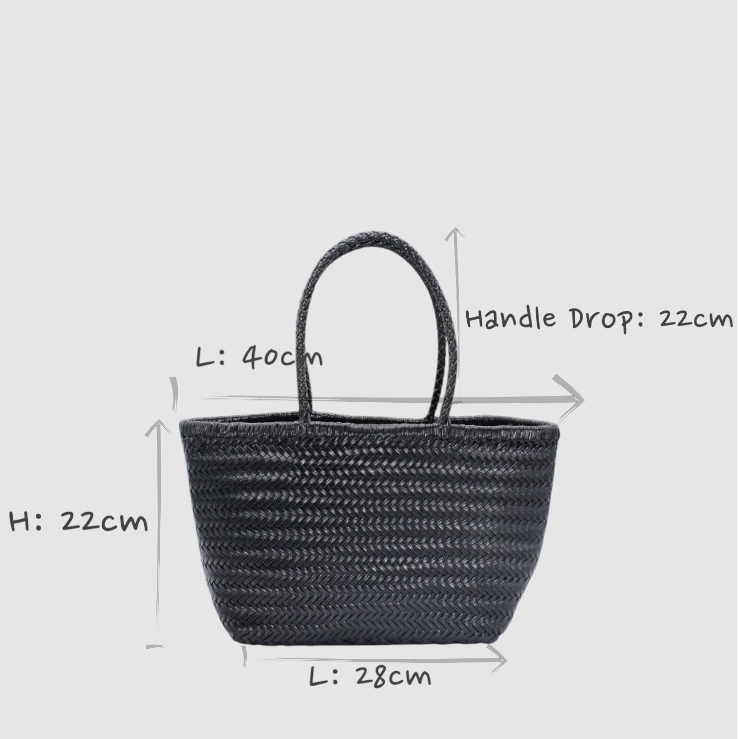 Lou - Genuine Leather Tote Bag Black Colour