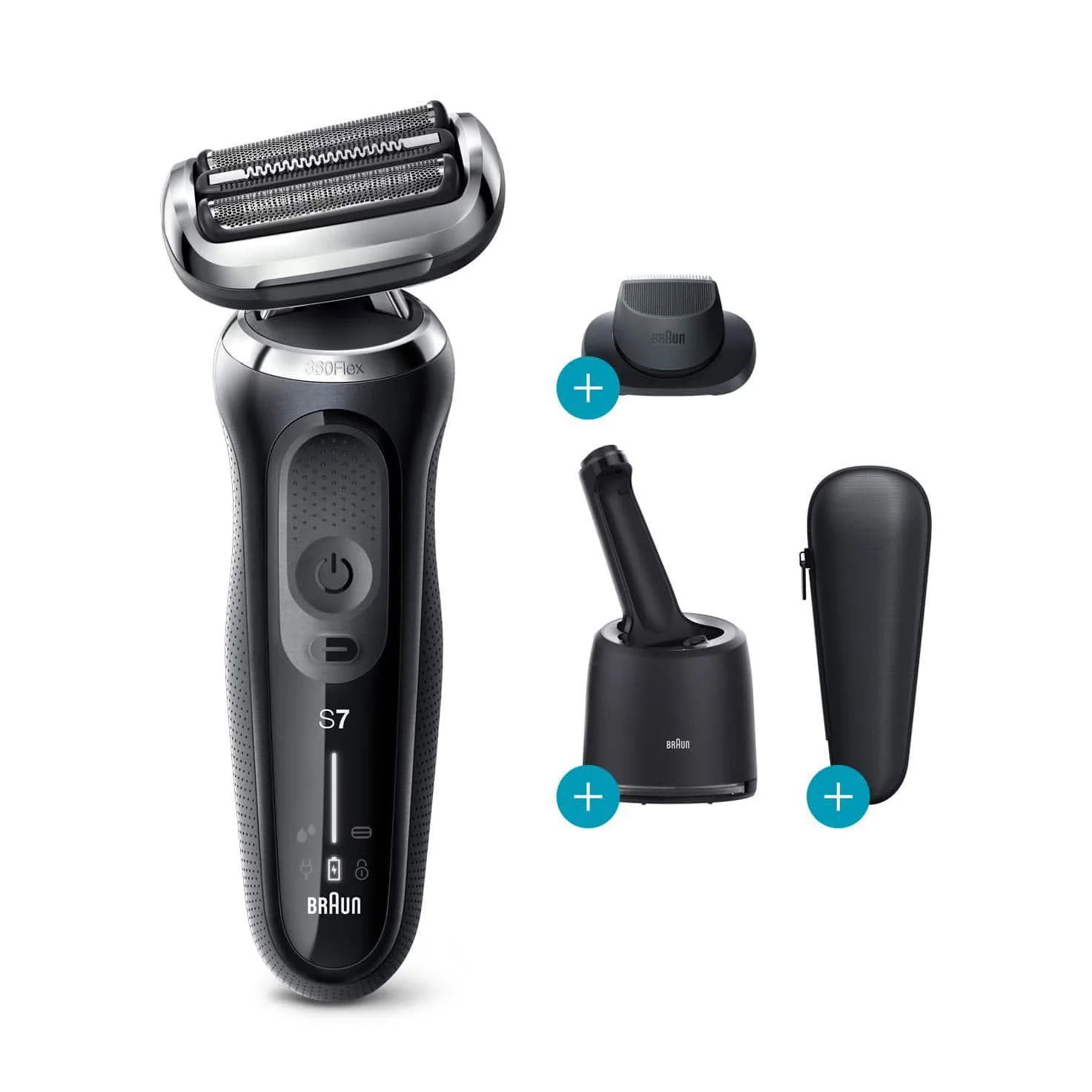 Braun Series 7 Herrenrasierer 70-N7200cc (2025) für Nass- und Trockenrasur mit SmartCare Center – Schwarz