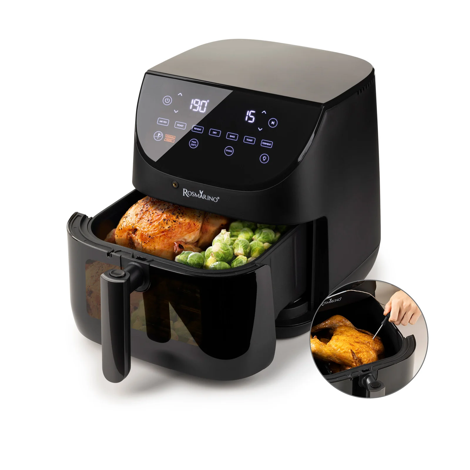 2025 Rosmarino TempSense Hot Air Fryer – 6 L
