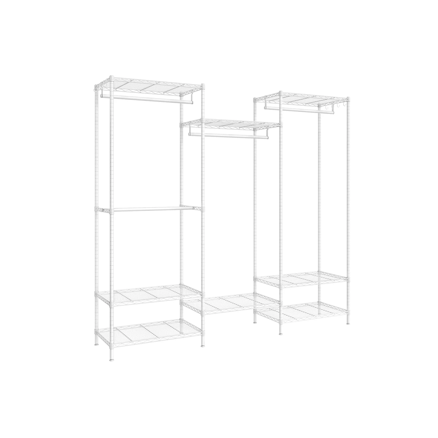 Metalgarderobe med justerbare hylder