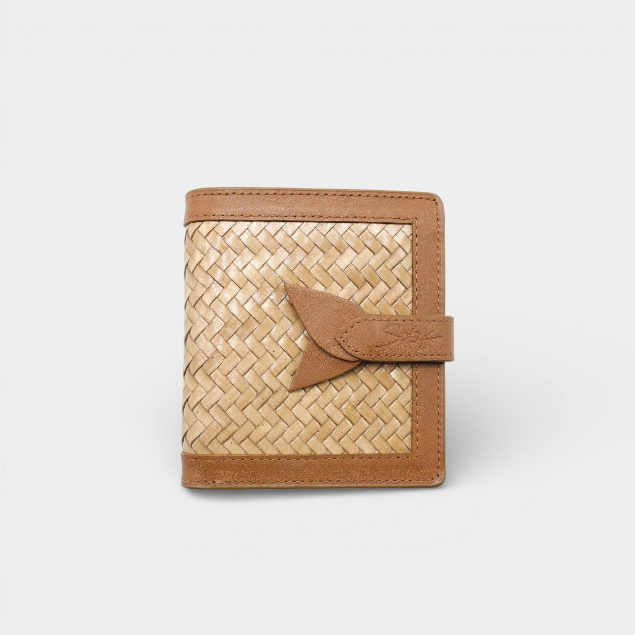 Lumi - Handwoven Leather Wallet | Brown & Taupe