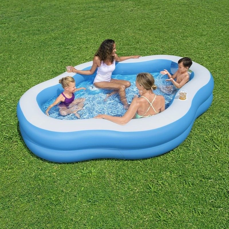 Bestway aufblasbares Familien-Schwimmbecken 270x198x51 cm +6 Jahre Garten 54409