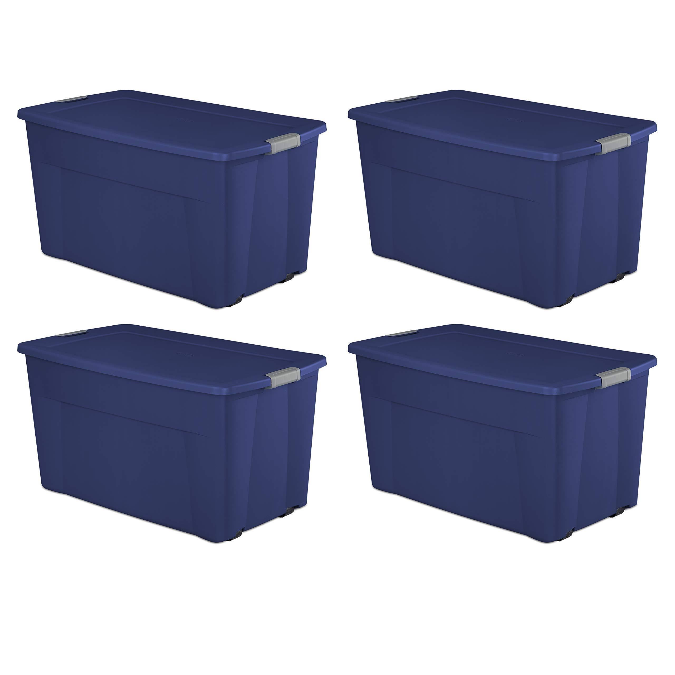 45 gallon container med hjul og lås - Stadium Blue (4-pak)