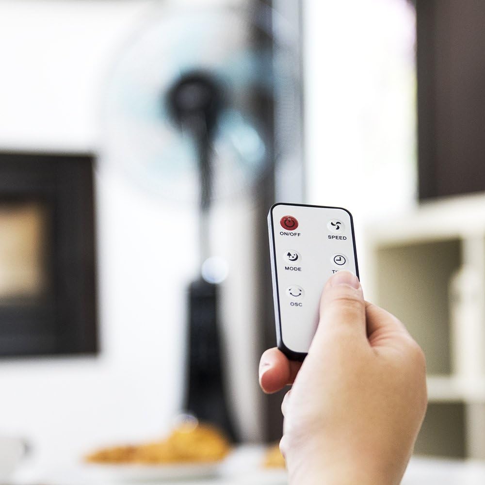 Ventilateur brumisateur d'eau douce Cecotec EnergySilence 490 avec télécommande, 90 W, diamètre 40 cm, 5 pales, réservoir 2,8 L, minuterie 7,5 h, indicateur LED et oscillation