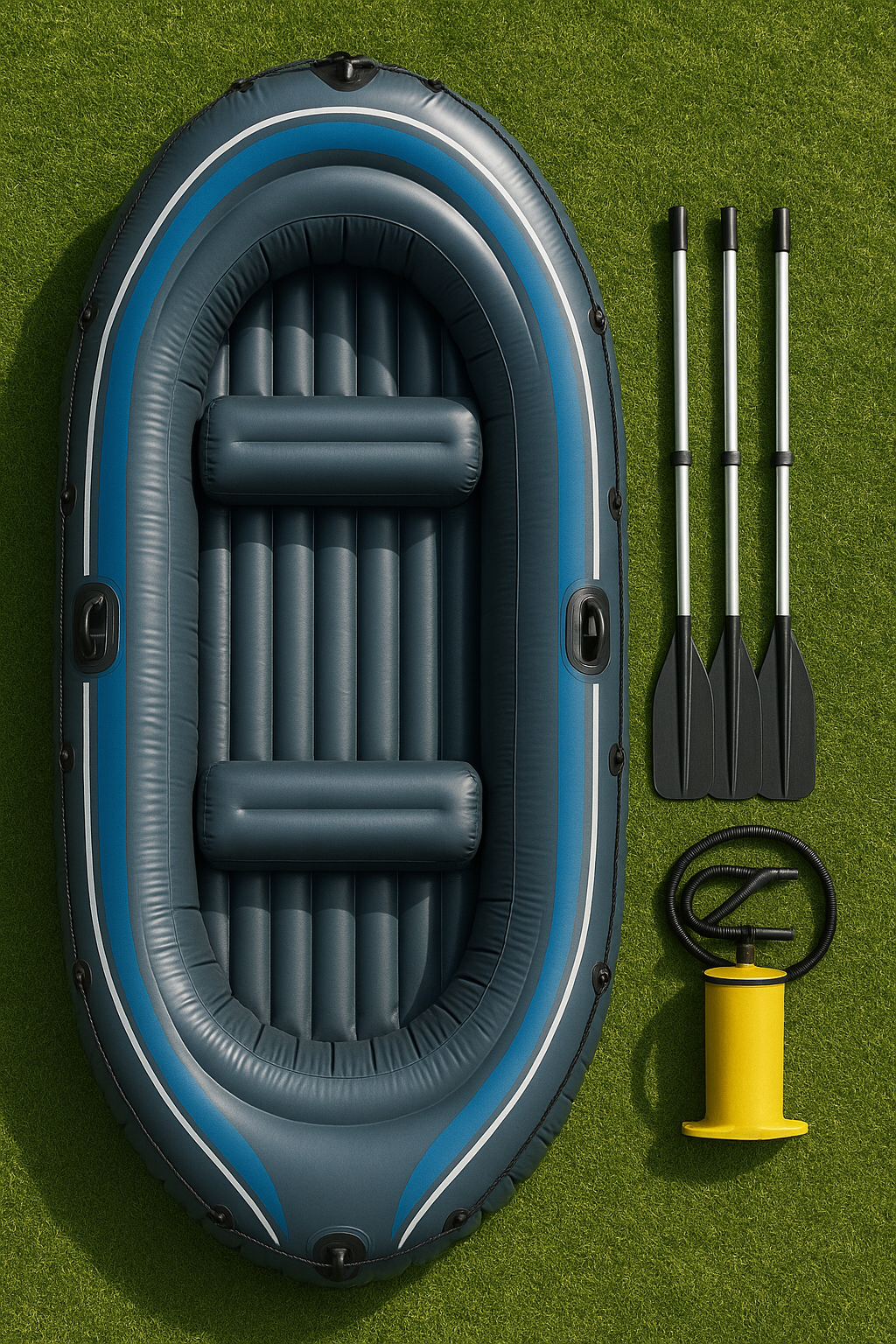 Bateau gonflable en plastique bleu-gris pour rivière et lac 291x127x46cm WAxQWWd526vS