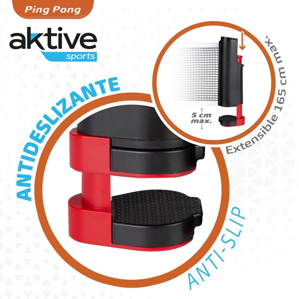 Aktive Tischtennis-Set mit 2 Schlägern, Netz und Bällen