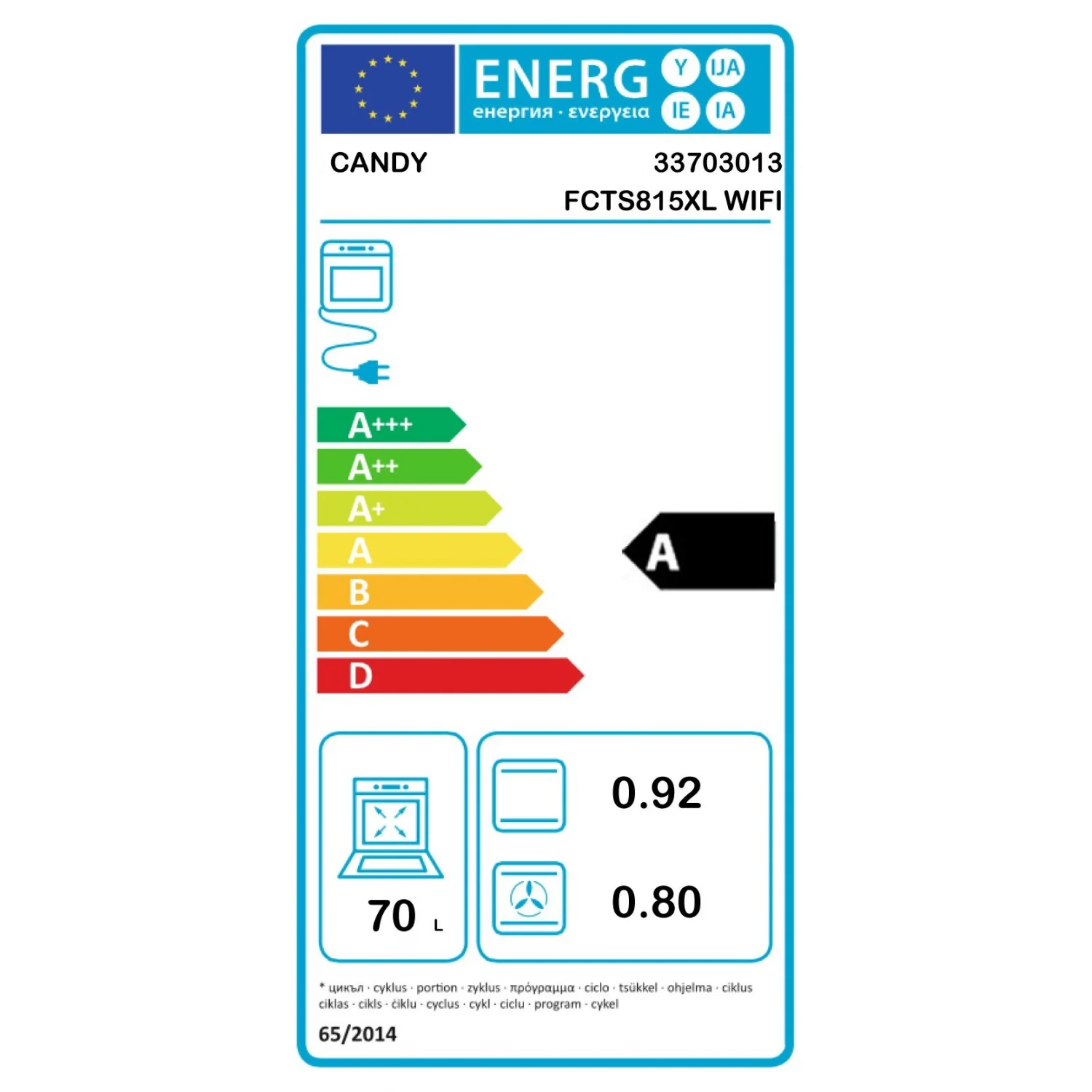 Candy A FCTS815XL WiFi Multifunktionsbackofen