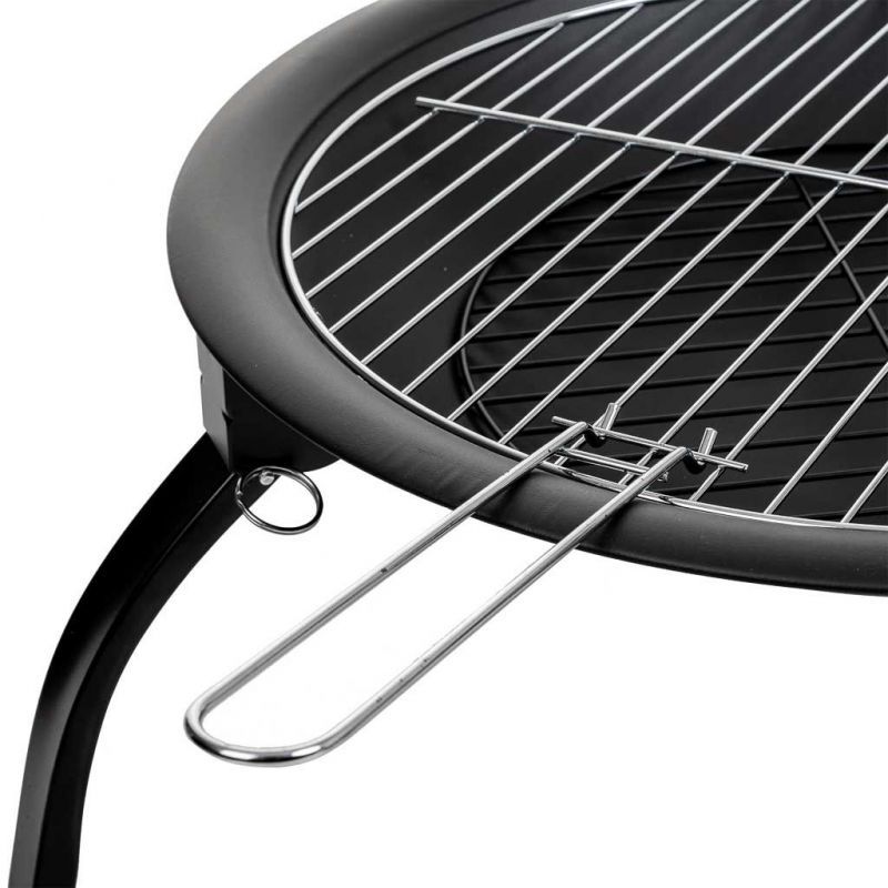 Barbecue d'extérieur en métal avec grille noire