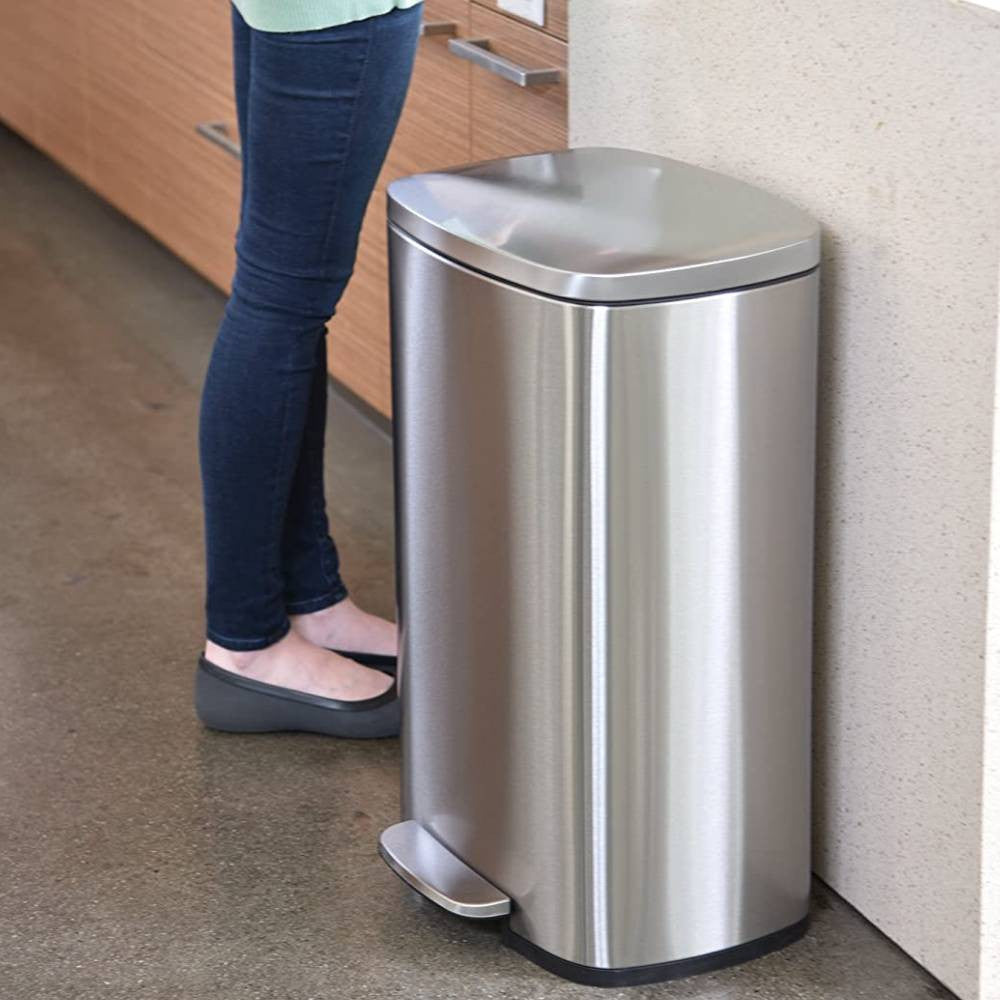2025 iTouchless SoftStep 13,2 gallon køkkenaffaldsspand med pedal – rustfrit stål
