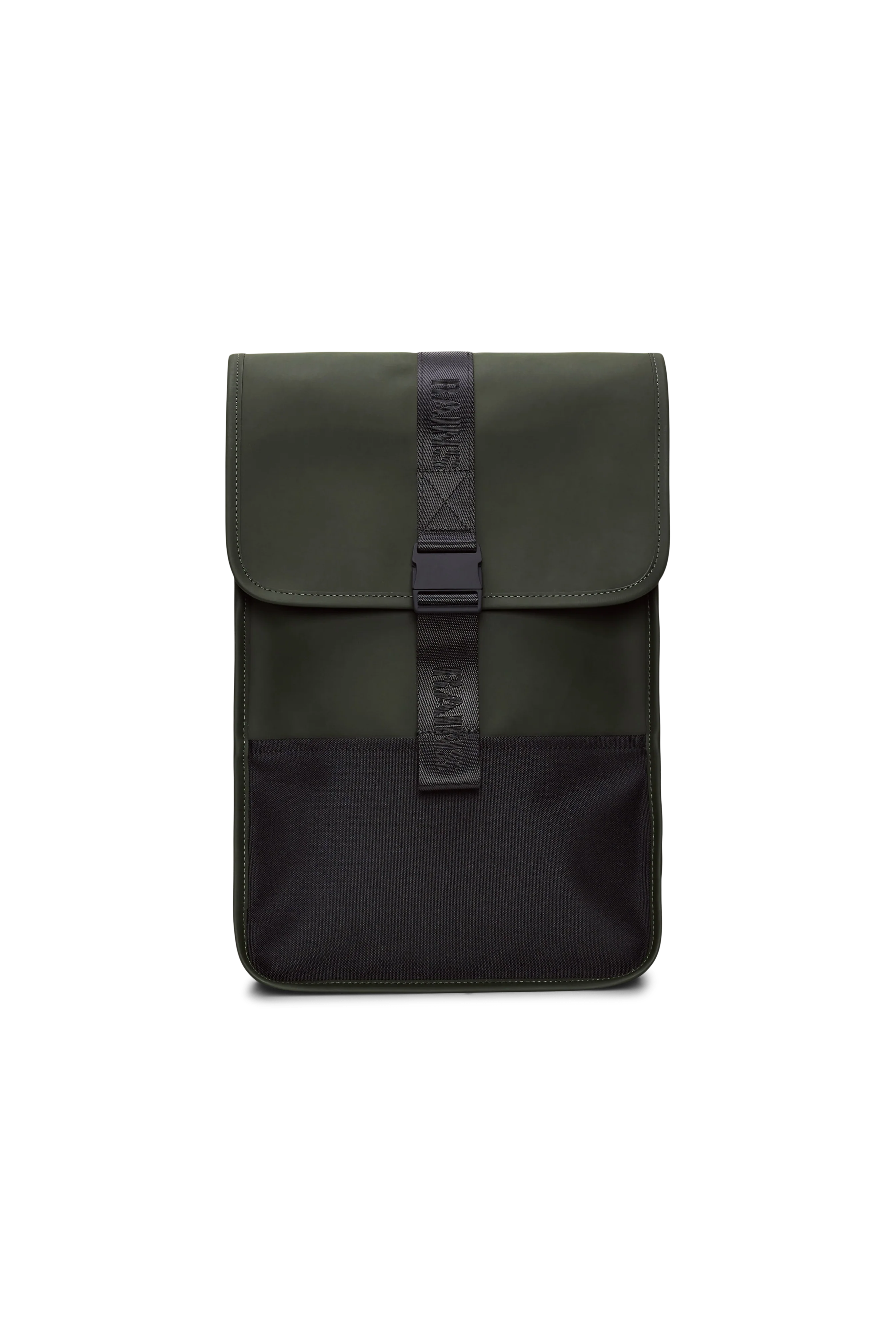 2025 Trail Backpack Mini – Vandafvisende dagrygsæk (15) med klap og gummispænde – PU-stof – Polstret laptoprum