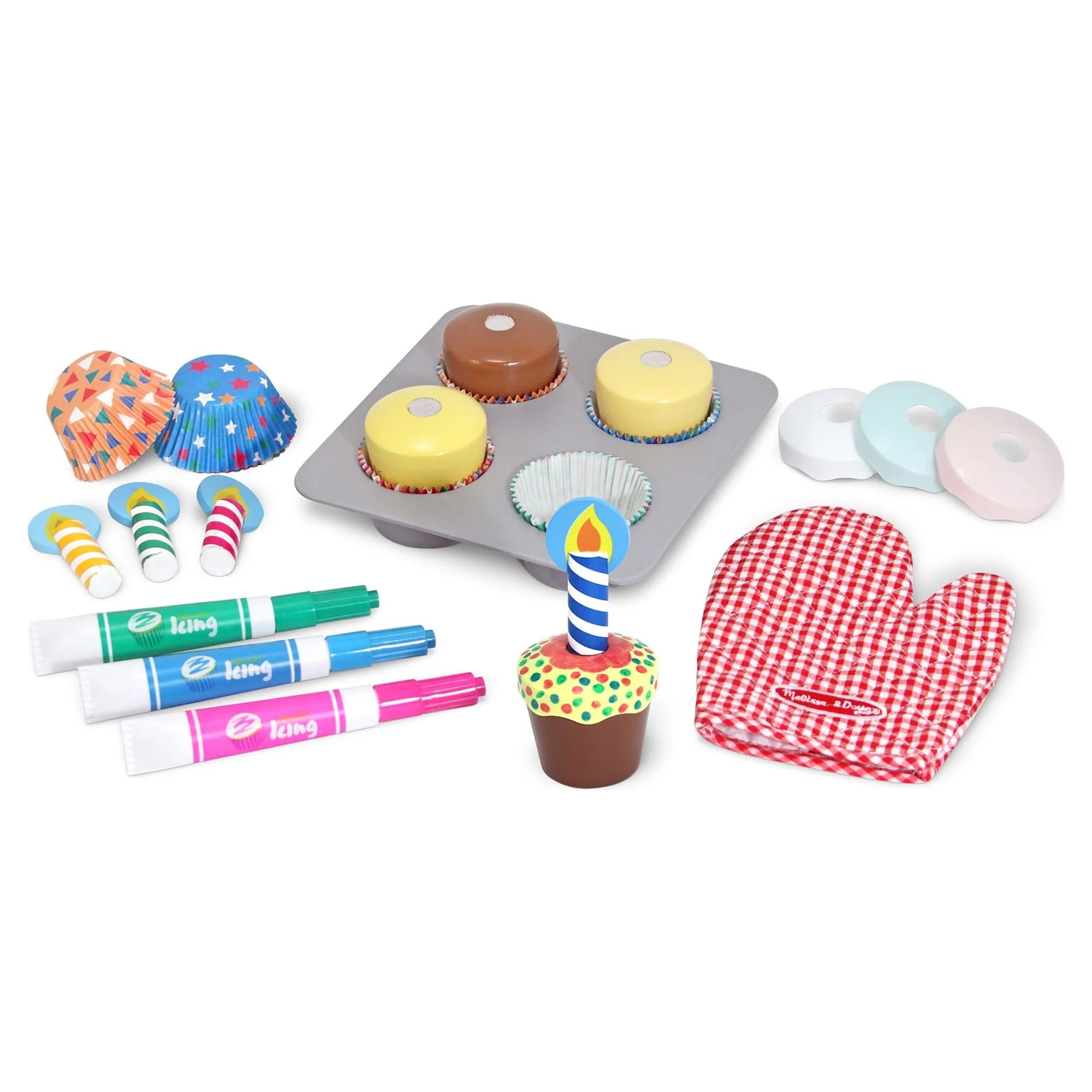 Melissa & Doug Træ-Cupcake Bage- og Dekorationslegetøjssæt – FSC-certificeret