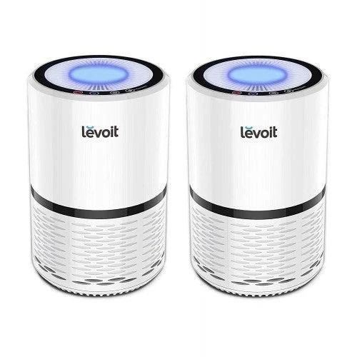 LEVOIT LV-H132 Luftreiniger für Zuhause mit True HEPA-Filter, Geruchs- und Allergiebeseitigung für Raucher, Staub, Schimmel, Haustiere, Luftreiniger mit Nachtlicht, US-120V, 2er-Pack, Weiß, 2 Jahre Garantie (Generalüberholt)