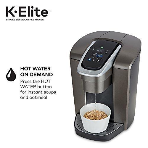 Cafetière individuelle Keurig K-Elite avec dosettes K-Cup, capacité pour café glacé, finition ardoise brossée