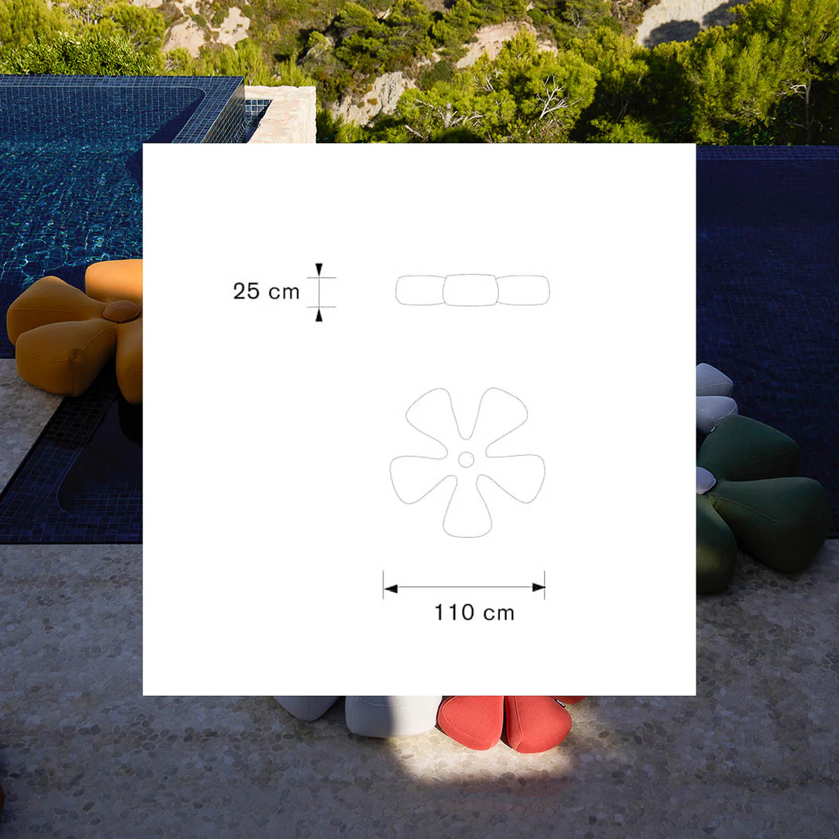 Schwimmender Blumensitz