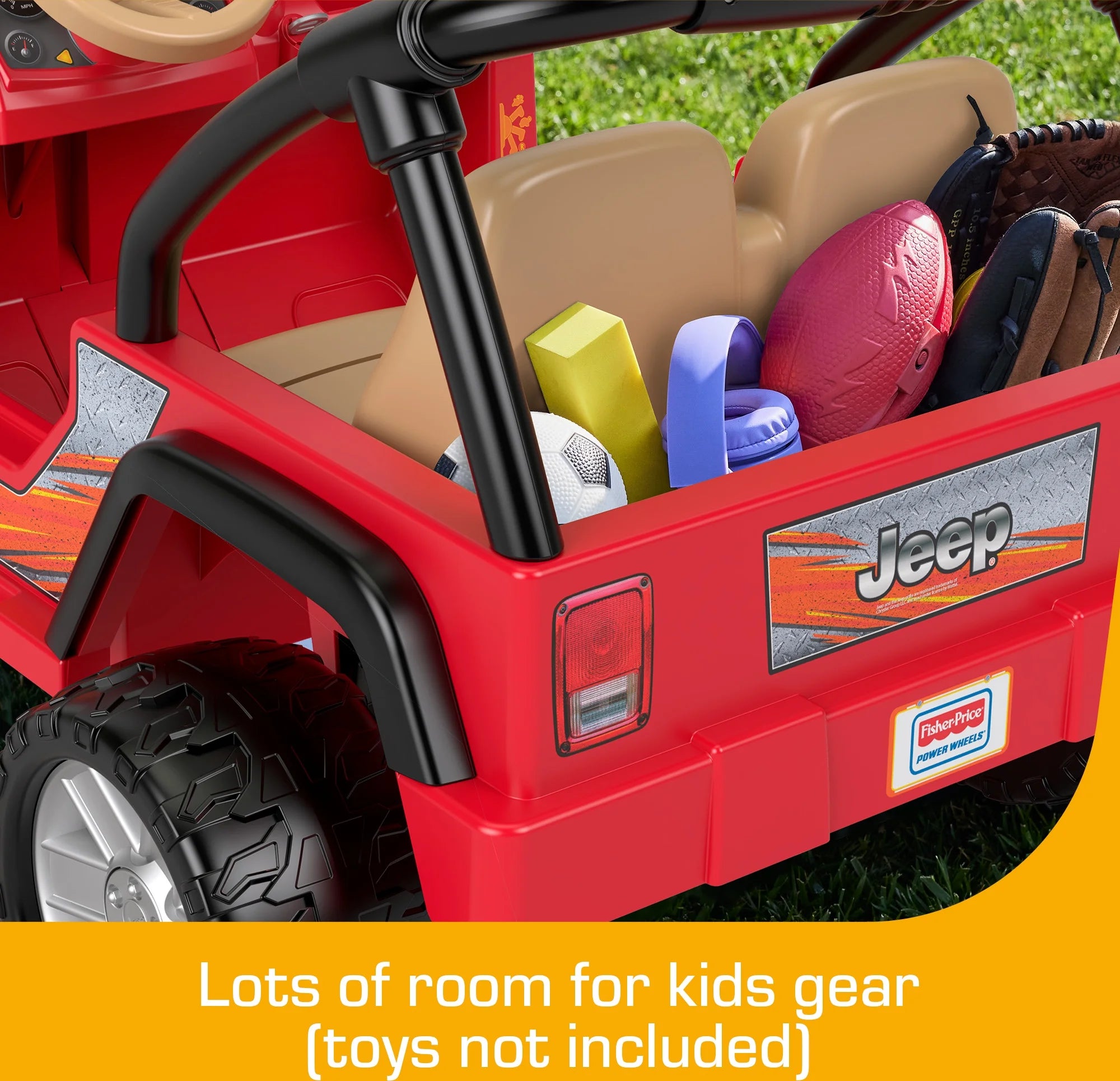 Jeep Wrangler électrique Power Wheels 2025. Véhicule électrique 12 V. Vitesse maximale : 8 km/h